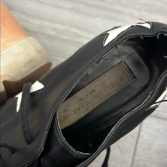 Stella McCartney Black White Star Vegan Elyse Platform Derby Shoes, Size 35 - Picture 2 of 16